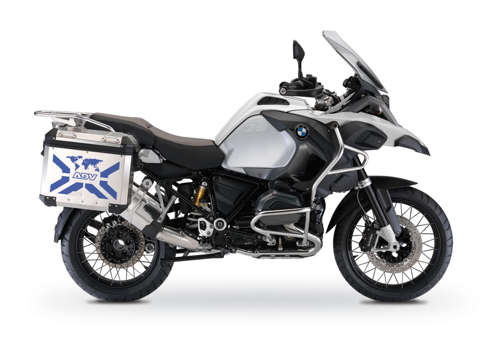 BMW Aluminum Side Panniers The Globe X-Type Blue Stickers Kit - Image 2