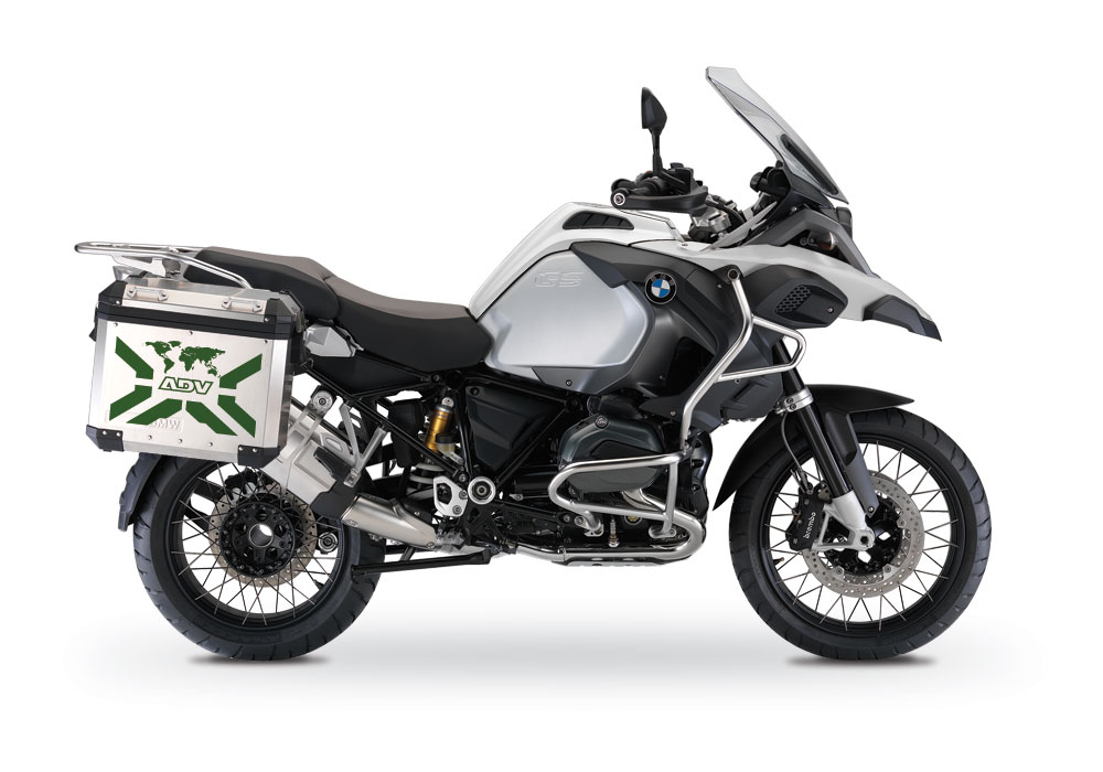 BMW Aluminum Side Panniers The Globe X-Type Military Green Stickers Kit - Image 2