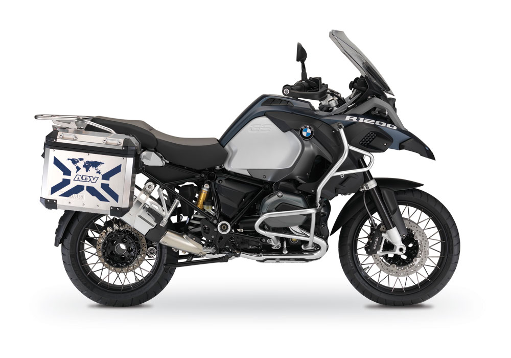 BMW Aluminum Side Panniers The Globe X-Type Dark Blue Stickers Kit - Image 2