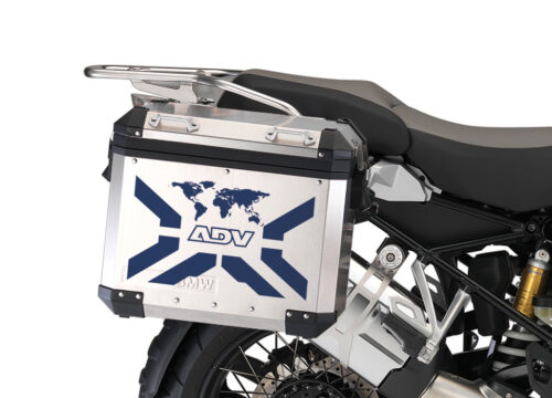 BMW Aluminum Side Panniers The Globe X-Type Dark Blue Stickers Kit
