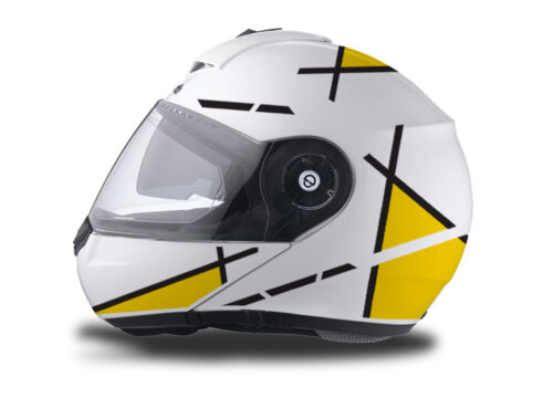 Schuberth C3 Pro Helmet (White) Vector Yellow Series