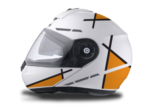 Schuberth C3 Pro Helmet (White) Vector Orange Series