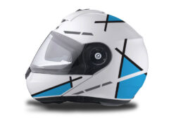 Schuberth C3 Pro Helmet (White) Vector Light Blue Series