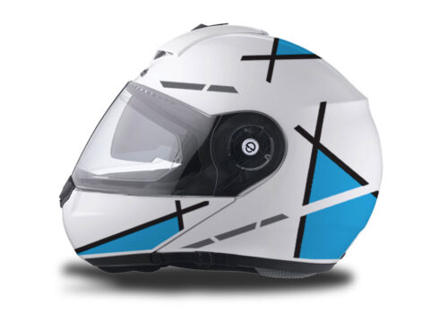 Schuberth C3 Pro Helmet (White) Vector Light Blue Series