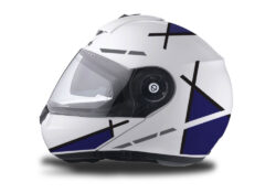 Schuberth C3 Pro Helmet (White) Vector Dark Blue Series