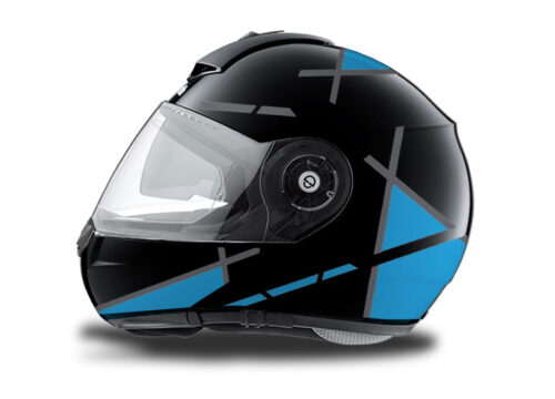Schuberth C3 Pro Helmet (Black) Vector Light Blue Series