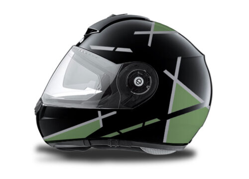 Schuberth C3 Pro Helmet (Black) Vector Steppe Green Series