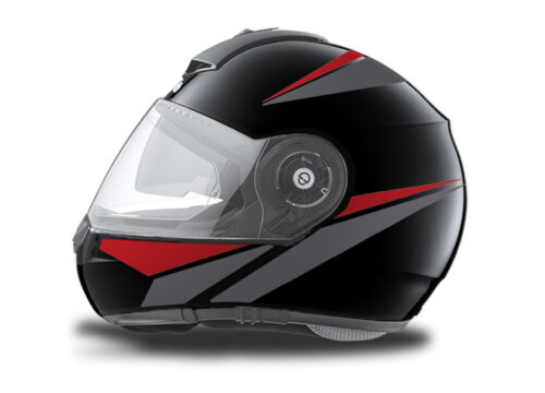 Schuberth C3 Pro Helmet (Black) Vivo Series Silver & Red
