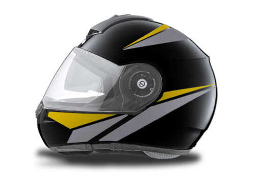 Schuberth C3 Pro Helmet (Black) Vivo Series Silver & Yellow