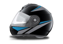 Schuberth C3 Pro Helmet (Black) Vivo Series Silver & Light Blue