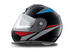Schuberth C3 Pro Helmet (Black) Vivo Series Silver, Red & Light Blue