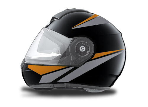 Schuberth C3 Pro Helmet (Black) Vivo Series Silver & Orange