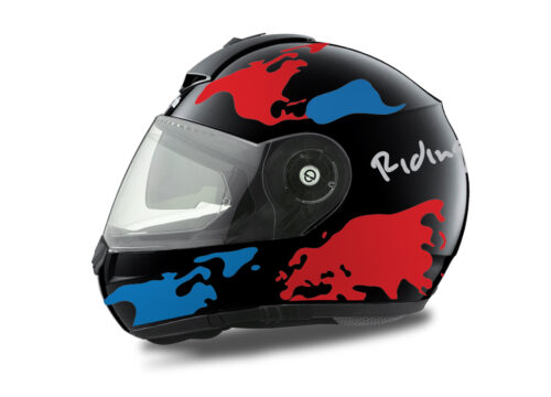 HEL 1785 Schuberth C3 Pro Black The World Red Blue 01