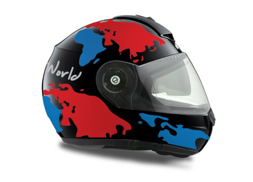 HEL 1785 Schuberth C3 Pro Black The World Red Blue 02