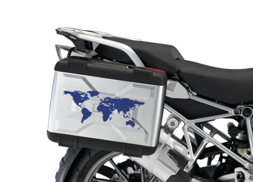 BMW Vario Side Panniers The Globe Blue Reflective Film