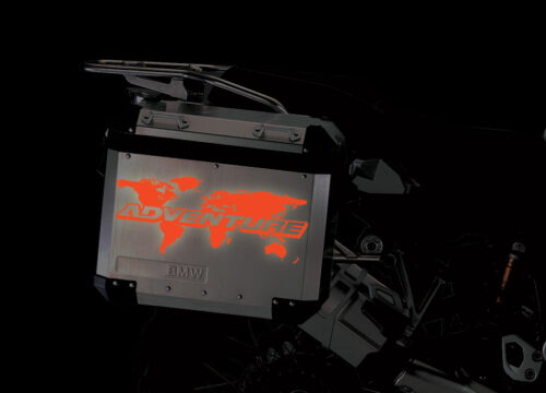 BMW Aluminum Side Panniers The Globe Orange Reflective Stickers