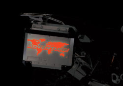 BMW Aluminum Side Panniers The Globe Red Reflective stickers