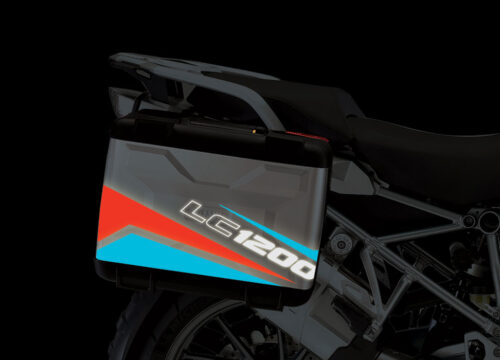 BMW Vario Side Panniers Vivo Red & Blue Reflective Film