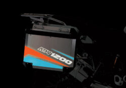 BMW Aluminum Side Panniers Vivo Black & Red/Blue Reflective Film