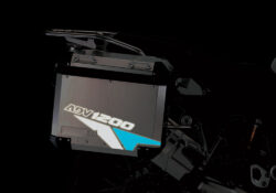 BMW Aluminum Side Panniers Velos Black & Blue Reflective Film