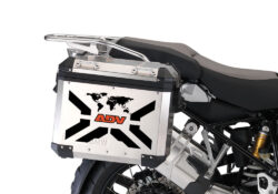 BMW Aluminum Side Panniers The Globe X-Type Black & Orange Reflective Film