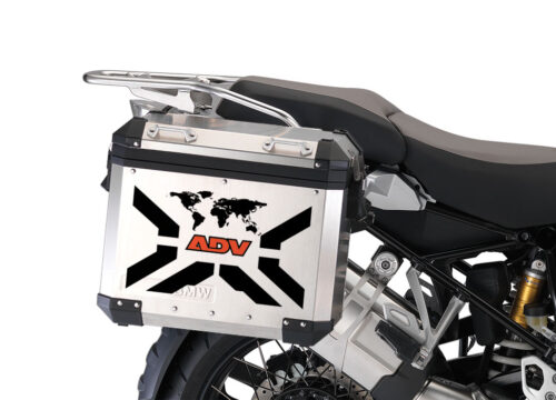 BMW Aluminum Side Panniers The Globe X-Type Black & Orange Reflective Film