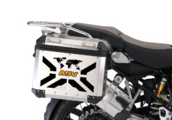 BMW Aluminum Side Panniers The Globe X-Type Black & Yellow Reflective Film