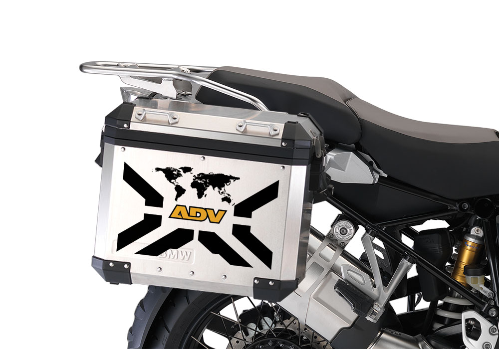 BMW Aluminum Side Panniers The Globe X-Type Black & Yellow Reflective Film