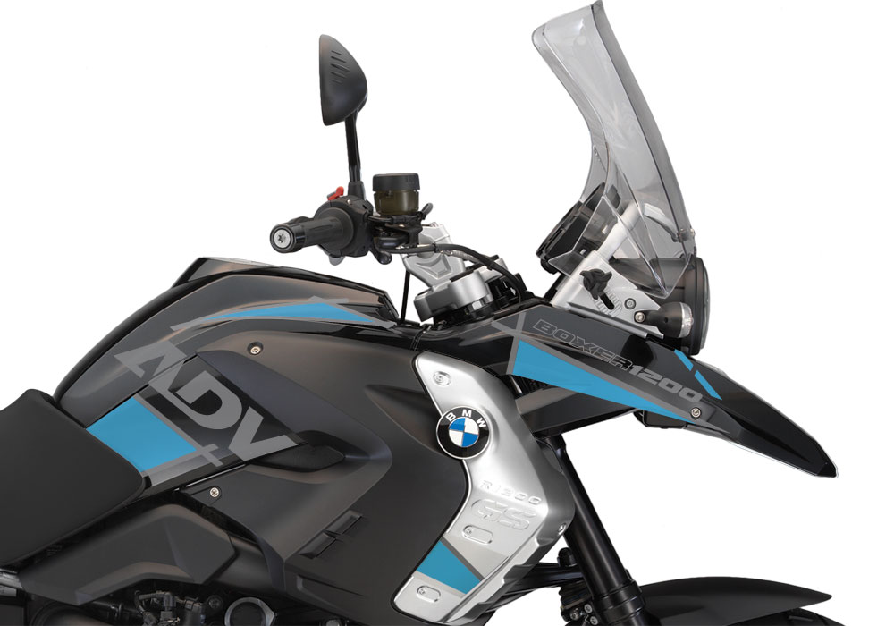 BMW R1200GS 2008-2012 Triple Black Vector Grey & Light Blue - Image 2