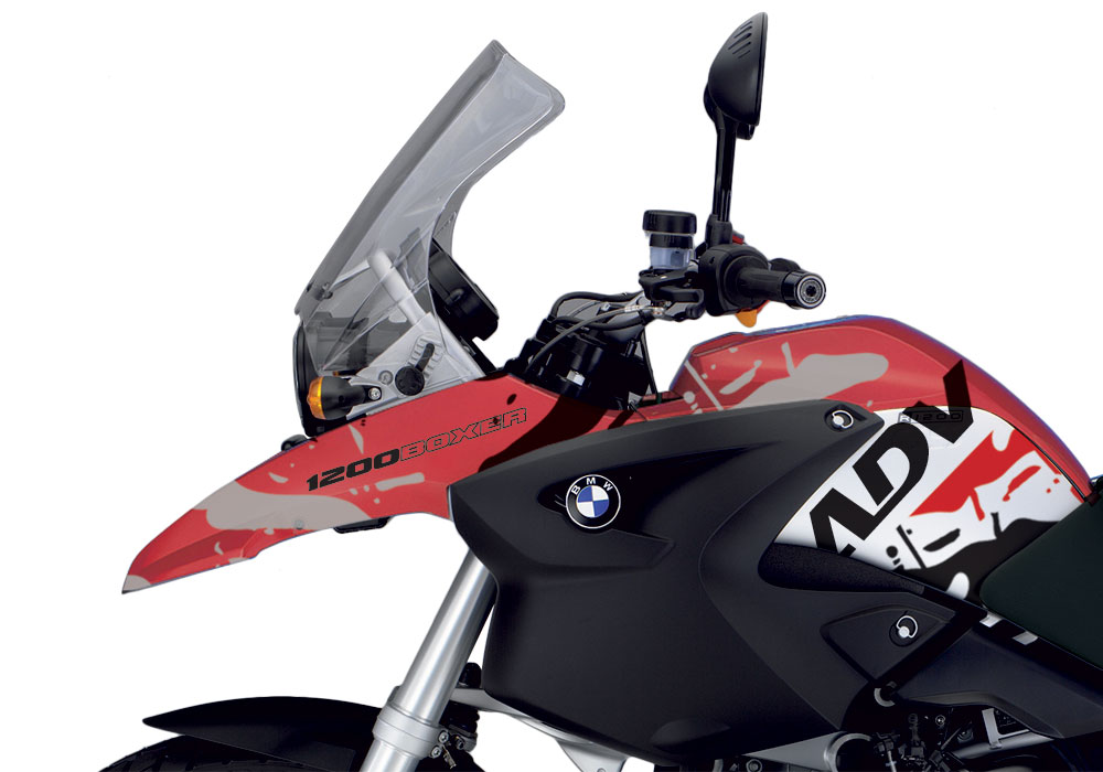 BMW R1200GS 2004-2007 Rock Red Safari Red & Black Kit - Image 2