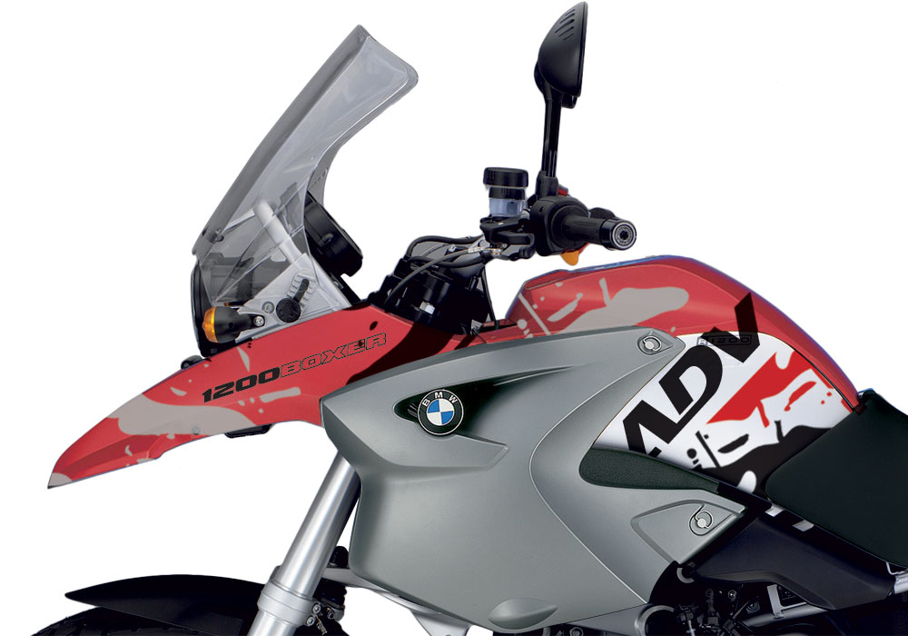 BMW R1200GS 2004-2007 Rock Red Safari Red & Black Kit - Image 2