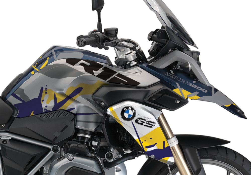 BMW R1200GS LC Safari Stickers Kit Yellow & Black - Image 2