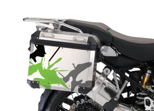 BMW Aluminum Side Pannier Safari Toxic Green Stickers Kit