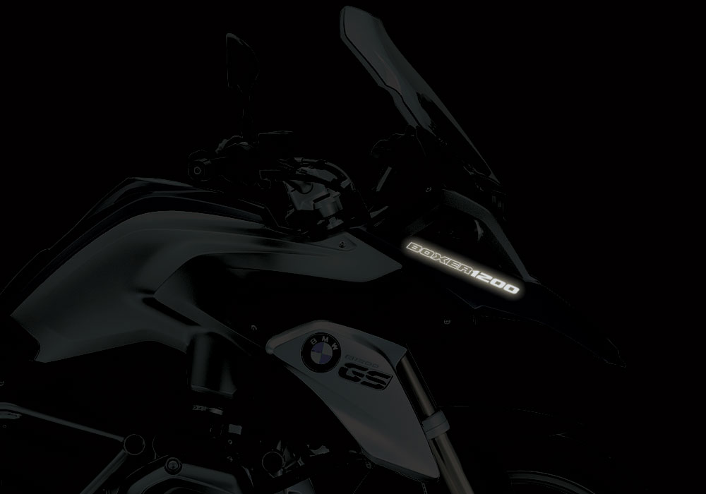 BMW R1200GS LC Frozen Dark Blue Matte BOXER1200 Reflective Stickers - Image 8