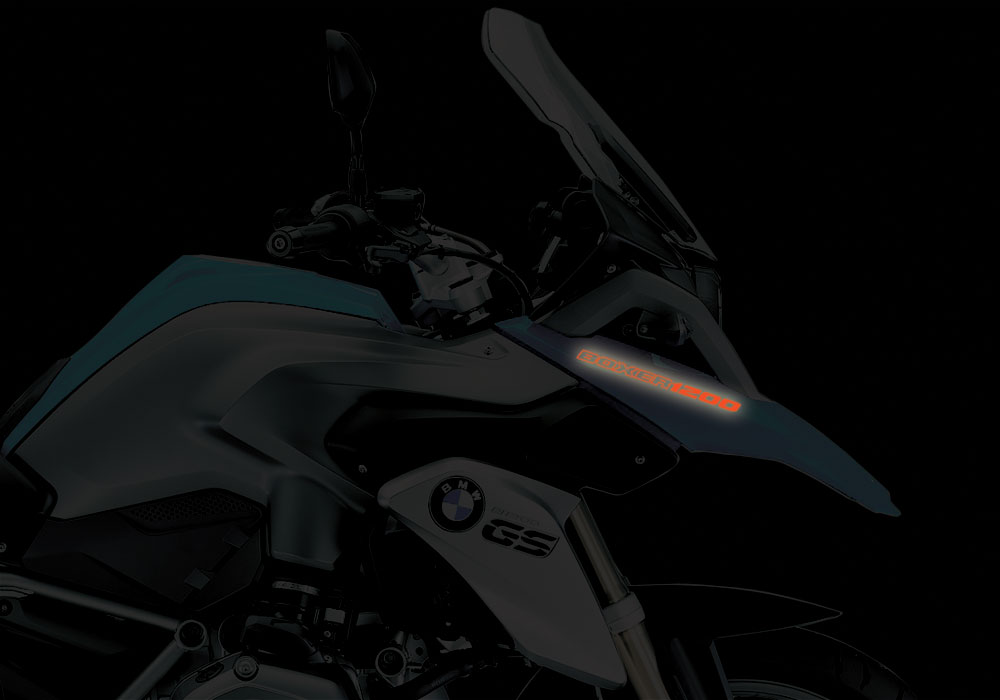 BMW R1200GS LC Fire Blue BOXER1200 Reflective Stickers - Image 5