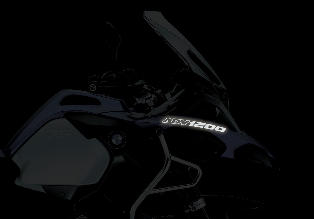BMW R1200GS LC Adventure Racing Blue Reflective Fender Sticker - Image 4