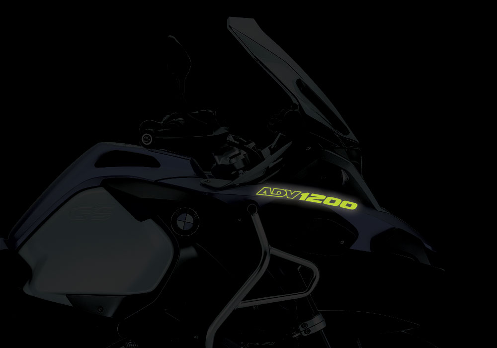 BMW R1200GS LC Adventure Racing Blue Reflective Fender Sticker - Image 2