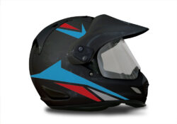 Arai Tour XD4 Black Helmet Alive Light Blue & Red