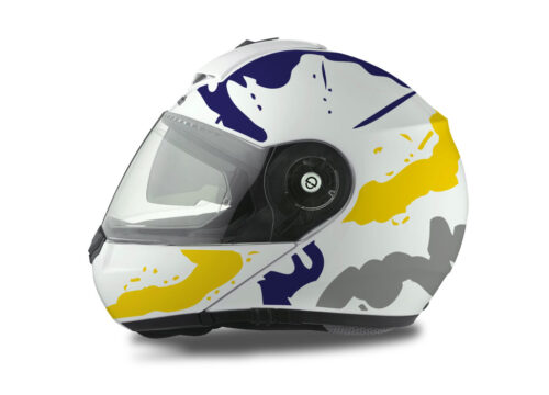 Schuberth C3 Pro Helmet (White) Safari Series Yellow & Blue