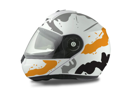 Schuberth C3 Pro Helmet (White) Safari Series Black & Orange