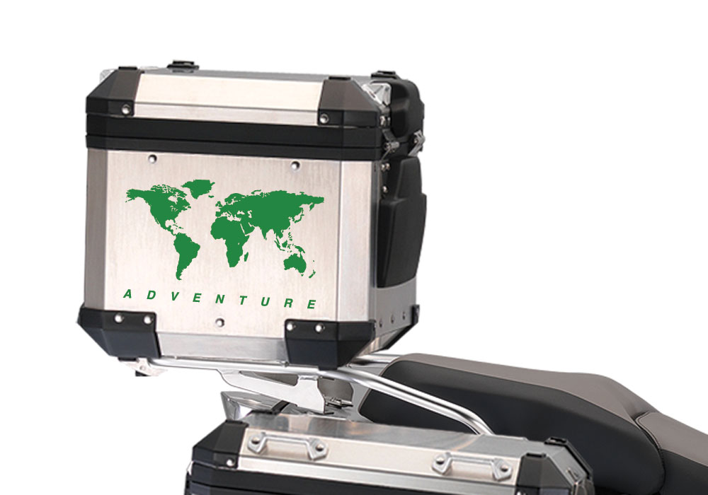 BMW Aluminum Top Box The Globe Green Reflective stickers - Image 2