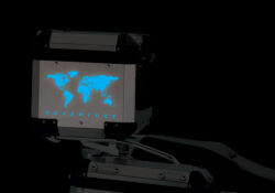 BMW Aluminum Top Box The Globe  Blue Reflective stickers