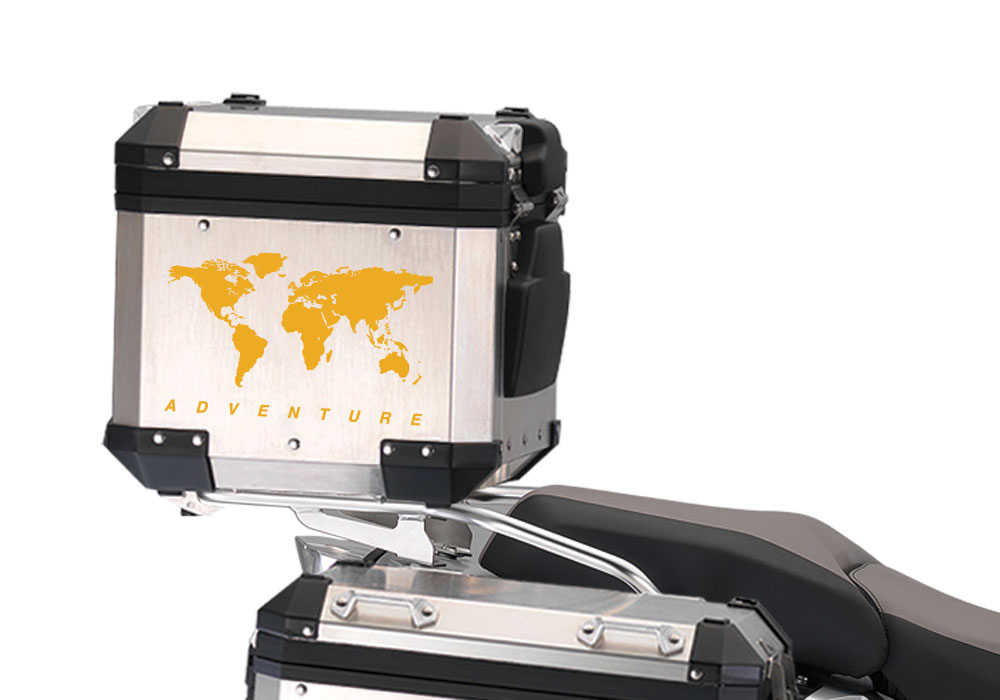 BMW Aluminum Top Box The Globe Yellow Reflective stickers - Image 2