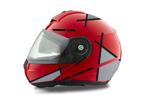 Schuberth C3 Pro Helmet (Red) Vector Series Black & Grey