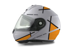 Schuberth C3 Pro Helmet (Silver) Vector Series Black & Orange