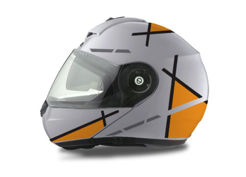 Schuberth C3 Pro Helmet (Silver) Vector Series Black & Orange