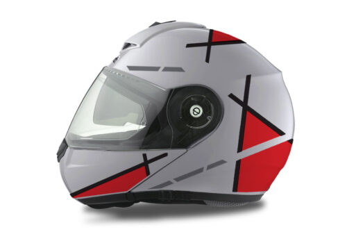 Schuberth C3 Pro Helmet (Silver) Vector Series Black & Red