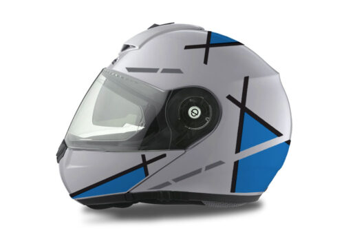 Schuberth C3 Pro Helmet (Silver) Vector Series Black & Blue
