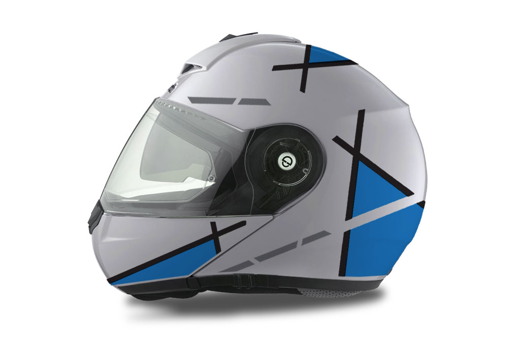 Schuberth C3 Pro Helmet (Silver) Vector Series Black & Blue