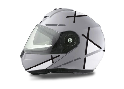 Schuberth C3 Pro Helmet (Silver) Vector Series Black & White
